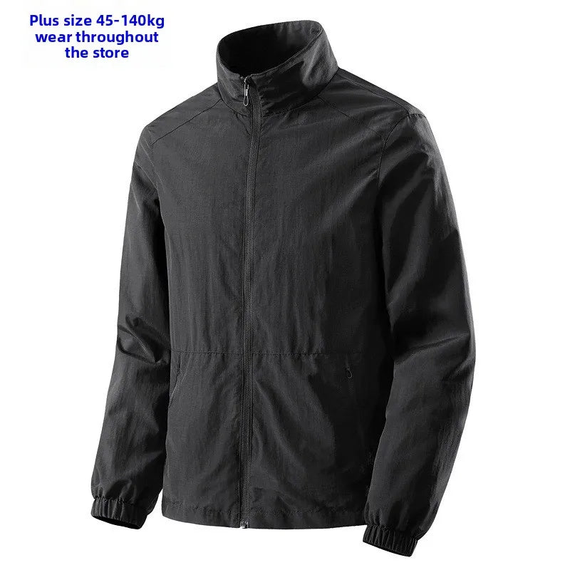 Loose Fit Men's Jacket Casual Thin Breathable Outerwear Spring Autumn New Style Large Size Comfortable Simple Design 8919