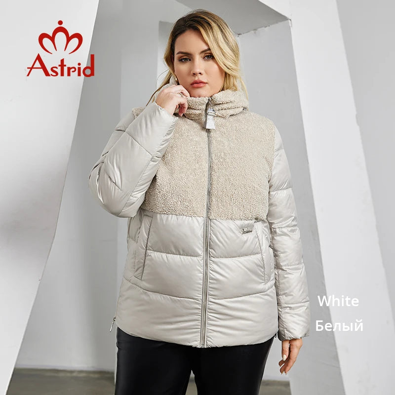 Astrid 2023 Winter Women's Jacket Plus Size Parkas Women Clothing Faux Fur Tops Fashion Stitching Padded Coats Outerwear 10003