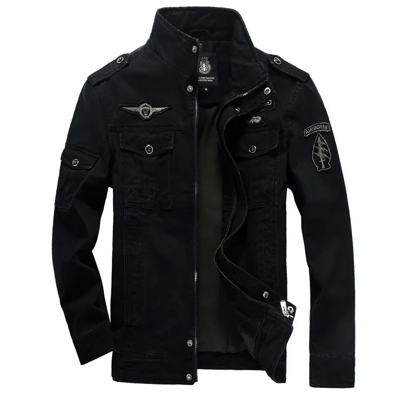 Casual Men's Jacket Autumn Winter New Style Military Workwear Large Size Cotton Jacket Loose Fit Regular Length Casual Style