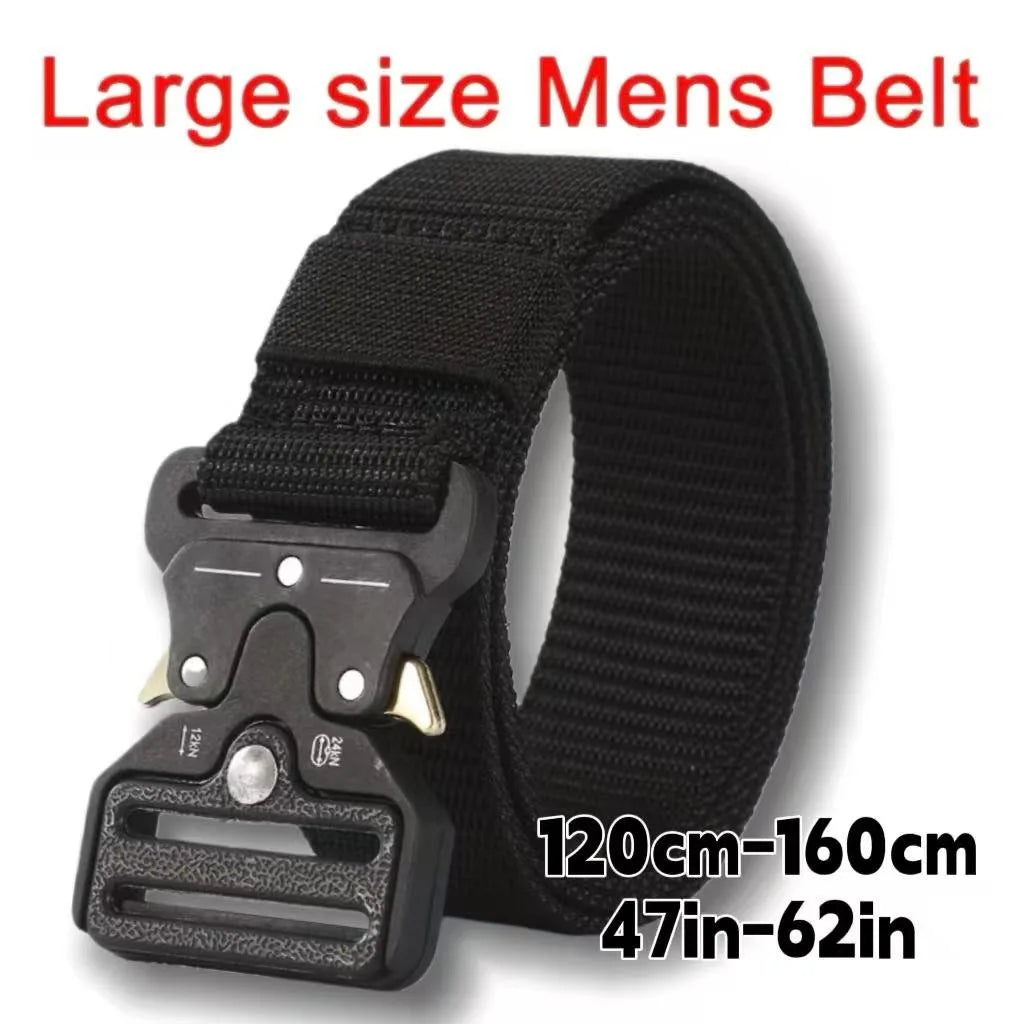 Extra Long Men's Belt 150cm 160cm Big and Tall Heavy Duty Nylon Tactical Belt for Large Men Outdoor Work