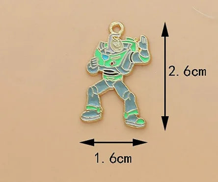 10pcs Cartoon Charm for Jewelry Making Enamel Necklace Keychain Phone Pendant Diy Accessories Alloy Metal Gold ﻿