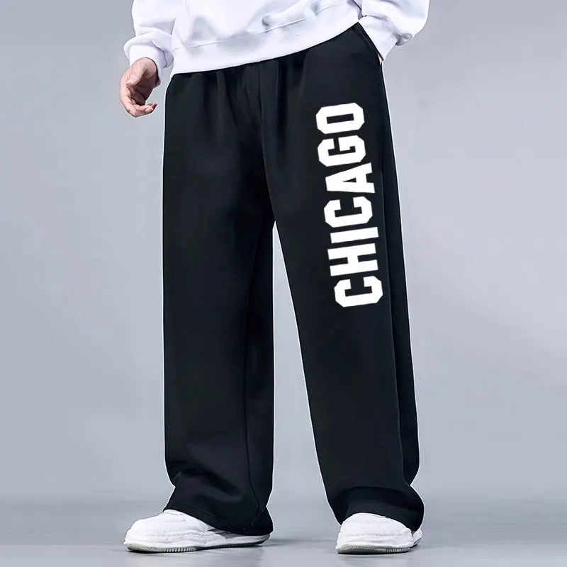 Spring Autumn Multi-Pockets Sweatpants Men Drawstring Waist Sportswear Casual Track Pants Plus Size Loose Straight Trousers 7XL