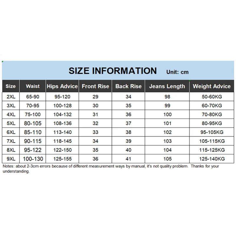 Women Jeans Plus Size Black Pencil Pants 9XL Plus Size Elastic Female High Waisted Stretchy Oversized 8XL 7XL Denim Trousers