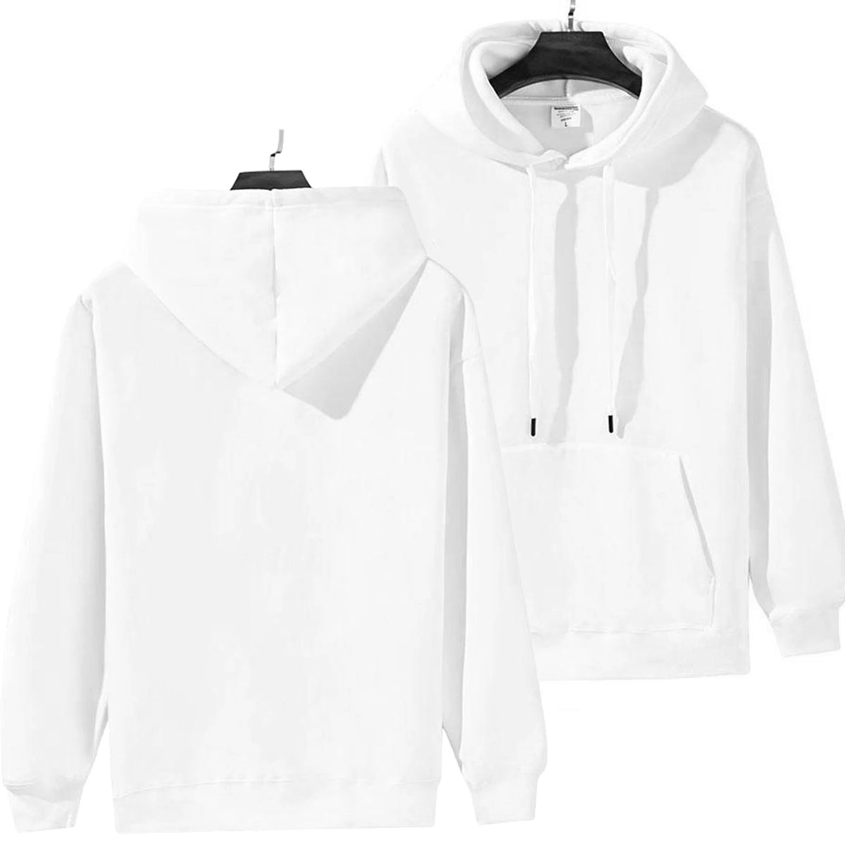 DIY Pattern Custom LOGO 16.9 oz 480 g/m² Heavy Cotton Plus Velvet Hooded Sweater Men's Thick Black Polar Fleece Pullover