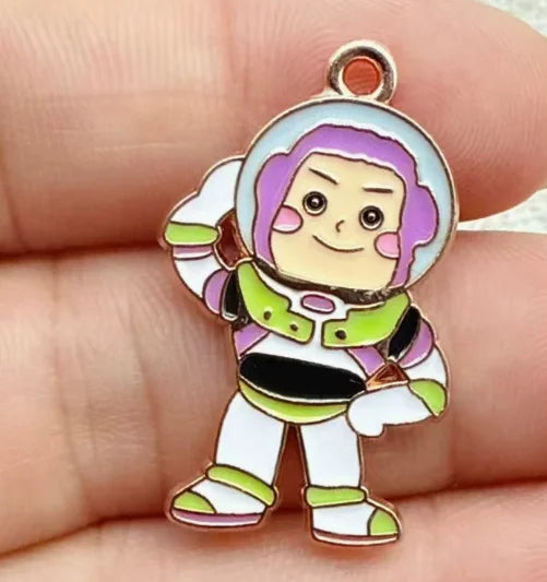 10pcs Cartoon Charm for Jewelry Making Enamel Necklace Keychain Phone Pendant Diy Accessories Alloy Metal Gold ﻿