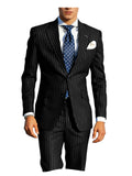 Men's Classic Stripe Suits 2 Piece ( Blazer+Pants ) Notch Lapel 2 Buttons Slim Fit Jacket & Trousers for Business Casual Wedding