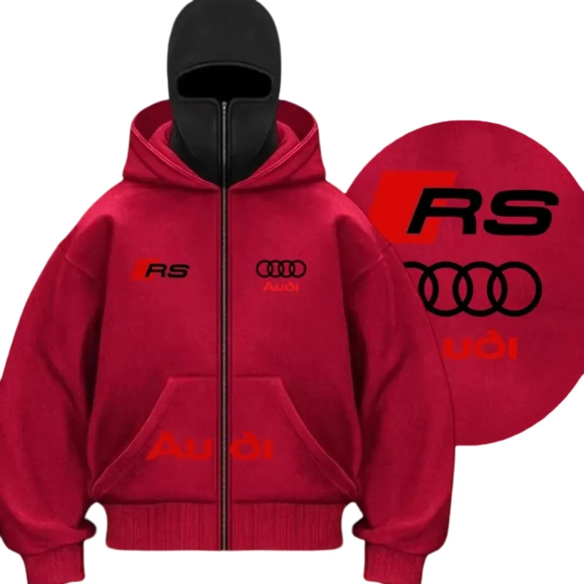 Chaqueta De Motocicleta Cálida a Prueba De Viento De La Marca Audi Con Sudadera Tipo Cárdigan Con Capucha De Doble Capa Estilo P
