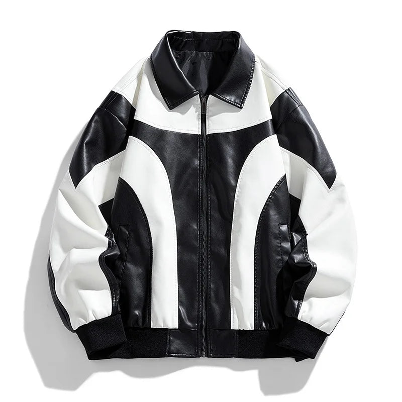 Men Varsity Jacket Autumn Women Fashion Baseball Jacket Leather Sleeve Motorcycle Coat Button College Red