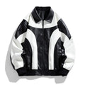 Men Varsity Jacket Autumn Women Fashion Baseball Jacket Leather Sleeve Motorcycle Coat Button College Red