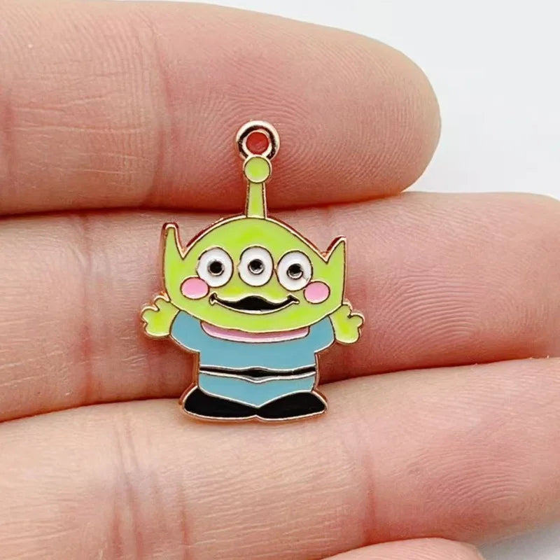 10PCS Cartoon Anime Animal Alloy Enamel Pendant Colorful Dangle DIY Necklace Bracelet Earrings Keychain Accessories