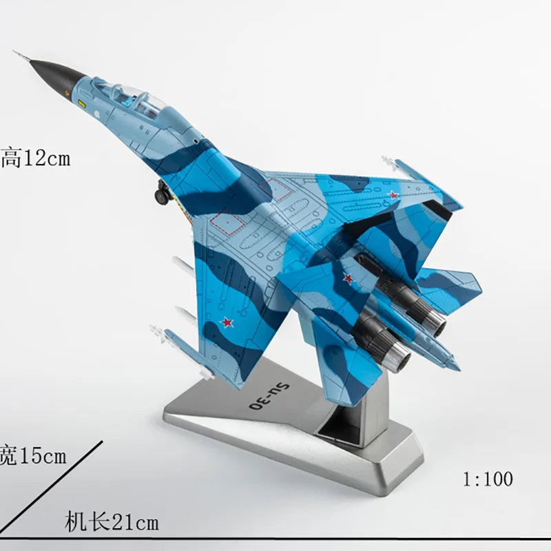 1:100 Scale SU-30 Aircraft SU-30MKK Alloy Simulation Static Fighter Militarized Combat Aeroplane Model Collection Toy Gift
