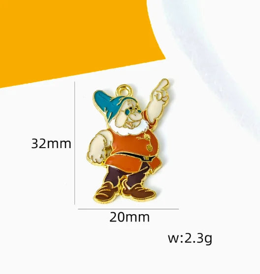 10 pcs Cartoon Charm Pendants Enamel Craft, Perfect for DIY Earrings, Bracelets, Neck