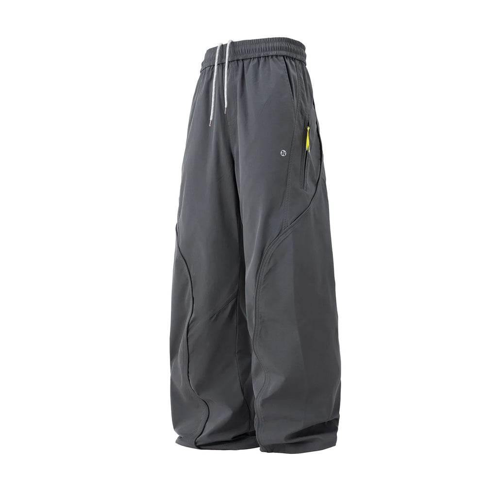 TFETTERS Men's Casual Pants Spring and Autumn Outdoor Straight Sports Pants Drawstring Elastic Waist Pocket Zipper Cycling Pants