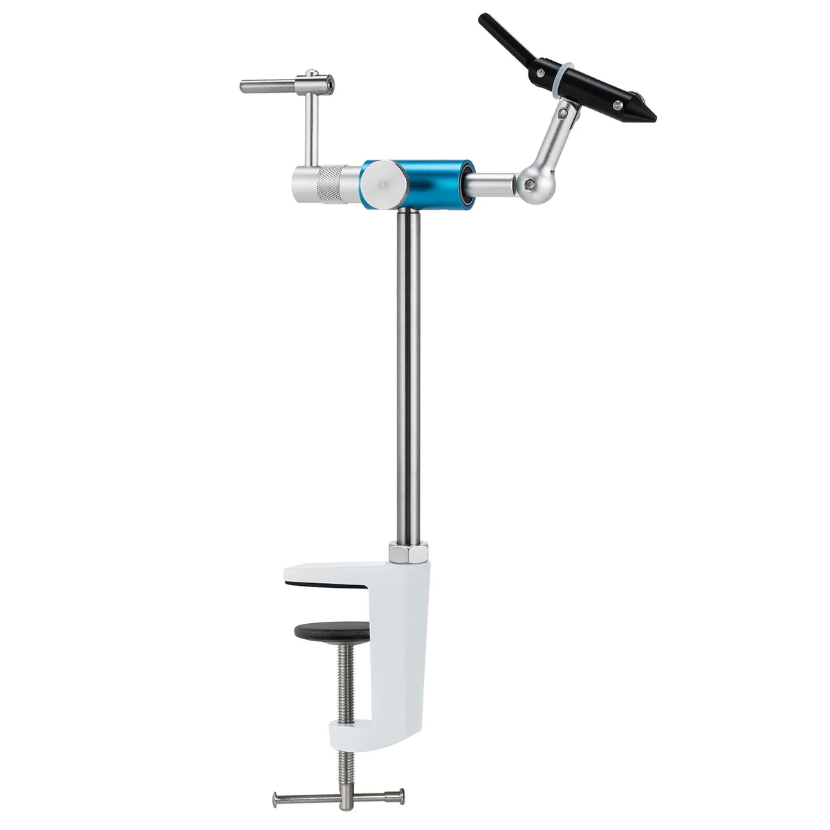 Fly Tying Vise Rotary 360 Degree Fly Tying Base Portable Stainless Steel Aluminum C-Clamp Mount 40Cr Hard Jaws for Fishing Flies