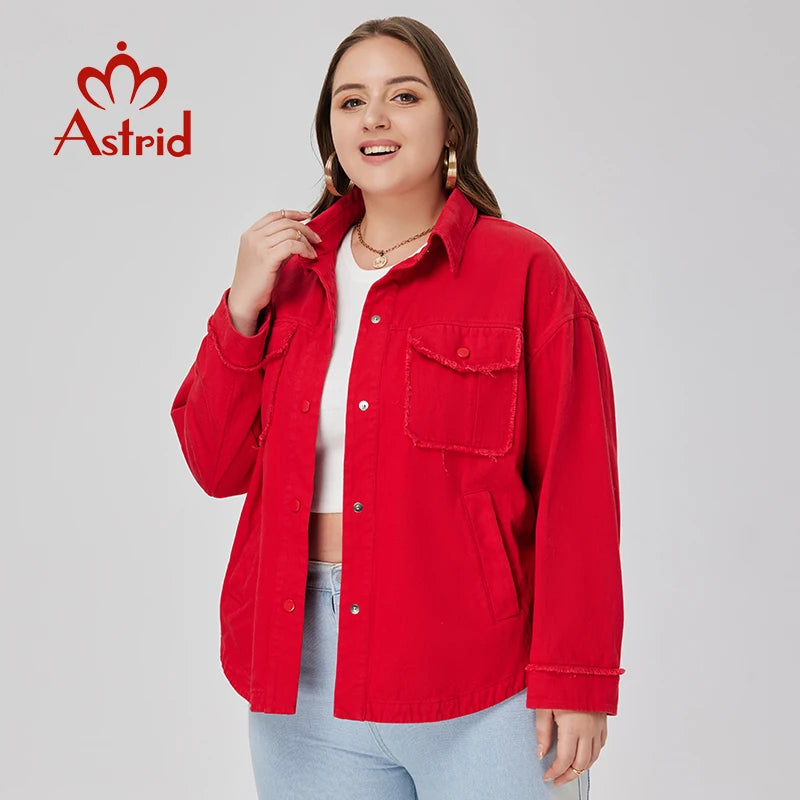 Astrid Women's shirt and blouses fashion Casual Coat Women Clothes Plus Size Spring 2023 New In Outerwear Cowboy Jacket female