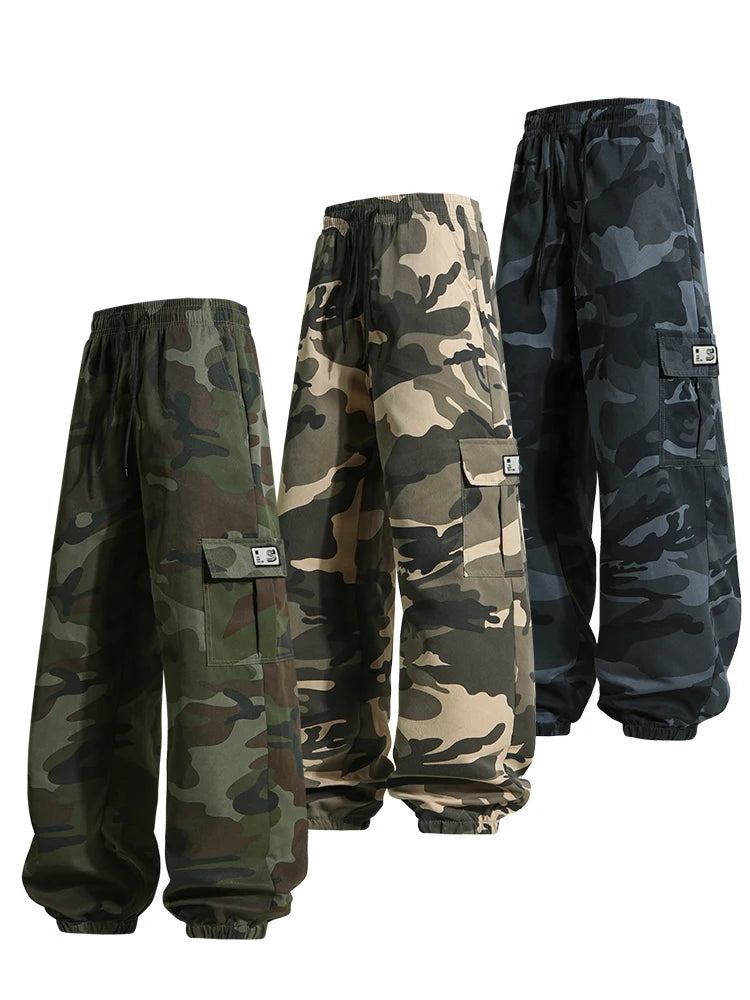 Men'S Camo Jogger Pants Military Cargo Pants Leg-Bound Tapered Casual Camouflage Pants