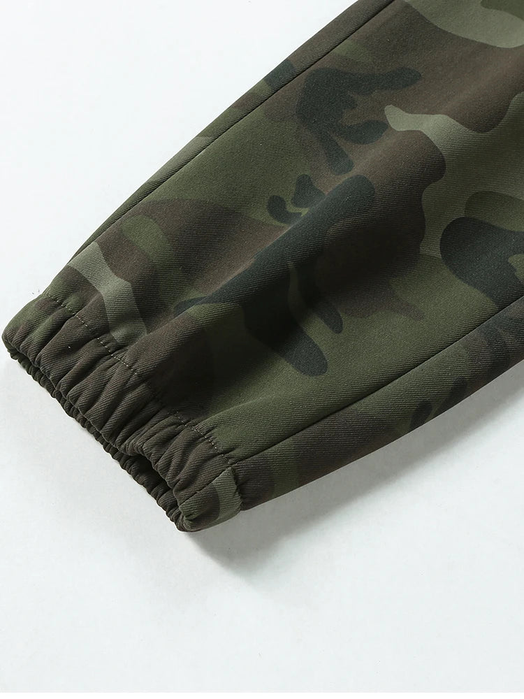 Men'S Camo Jogger Pants Military Cargo Pants Leg-Bound Tapered Casual Camouflage Pants