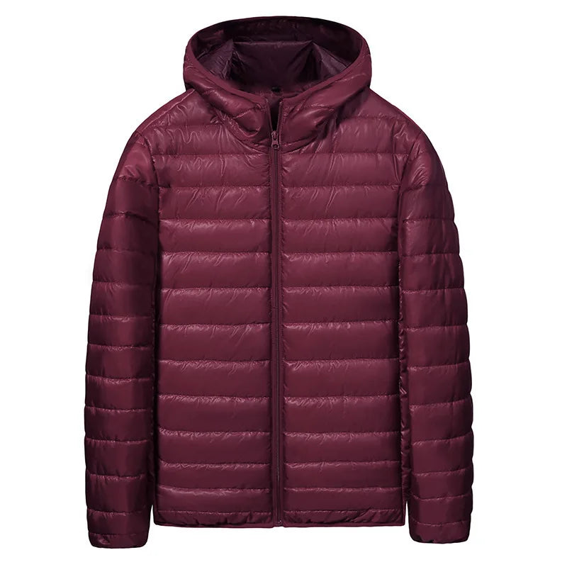 Men's Short Lightweight down Cotton Jacket Autumn Winter New Style Bread Style Coat Polyester Fiber Zipper Closure Hooded Sol...