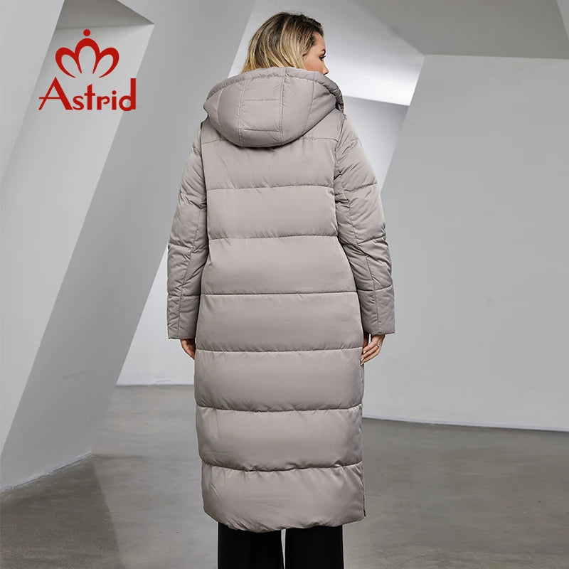 Astrid Winter Jacket Women 2023 Casual Plus Size Coat Long Warm Fashion Stitching Oversize Hooded Women's Parka Female Clothing