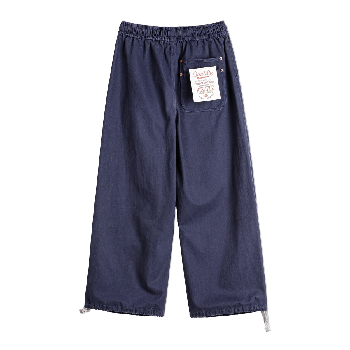 Maden Men‘s Vintage Washed Logger Pants Multi-Pocket Cotton Cargo Trousers Casual Wide Leg with Elastic Cuffs for Spring Autumn