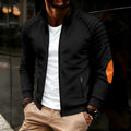 Spring / Autumn New Sports Casual Men Jacket Men's Stand Pleats Slim Stripe Fit Jacket Zipper Long Sleeve Coat Cardigan Coat Men
