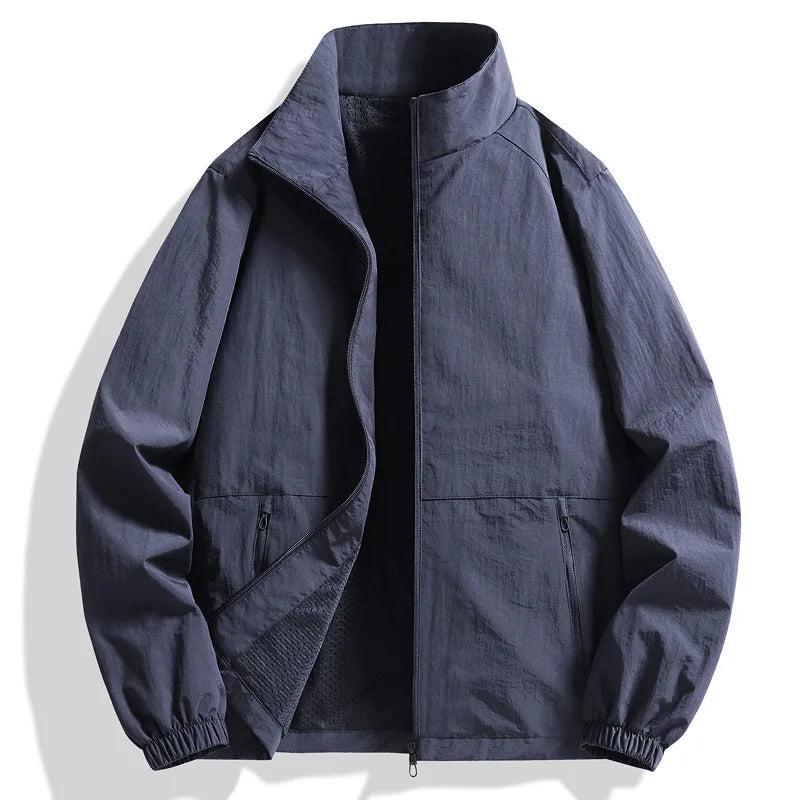Loose Fit Men's Jacket Casual Thin Breathable Outerwear Spring Autumn New Style Large Size Comfortable Simple Design 8919