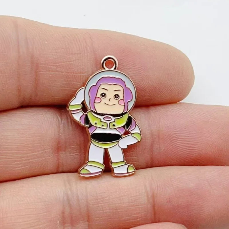 10PCS Cartoon Anime Animal Alloy Enamel Pendant Colorful Dangle DIY Necklace Bracelet Earrings Keychain Accessories