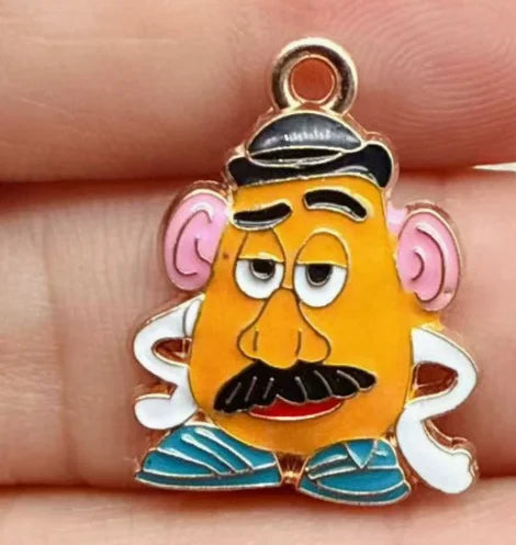 10pcs Cartoon Charm for Jewelry Making Enamel Necklace Keychain Phone Pendant Diy Accessories Alloy Metal Gold ﻿