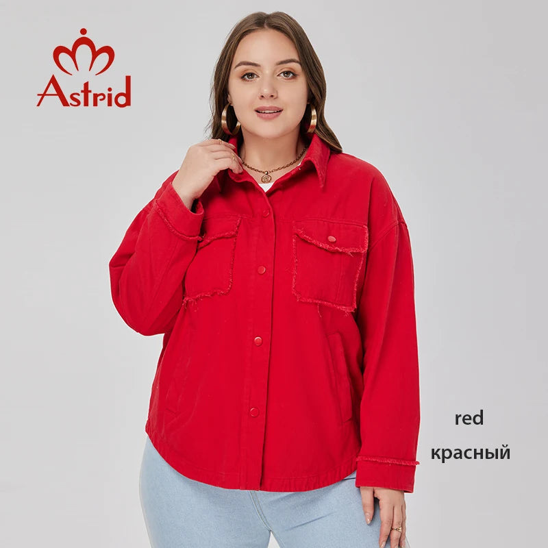 Astrid Women's shirt and blouses fashion Casual Coat Women Clothes Plus Size Spring 2023 New In Outerwear Cowboy Jacket female