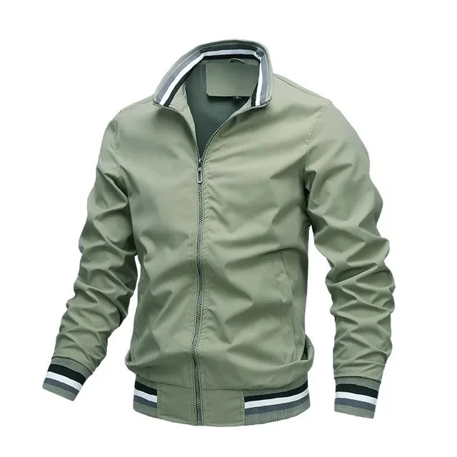 Men's Jackets Autumn and Winter Stand Collar Casual Zipper Jacket Outdoor Sports Coat Windbreaker Jacket Men Bomber Oversized