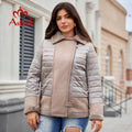 Astrid Autumn Women's Jacket Double-Faced Fur Spliced Design Hooded Warm Down Coats Demi-Season Parkas Plus Size Outwears 10035