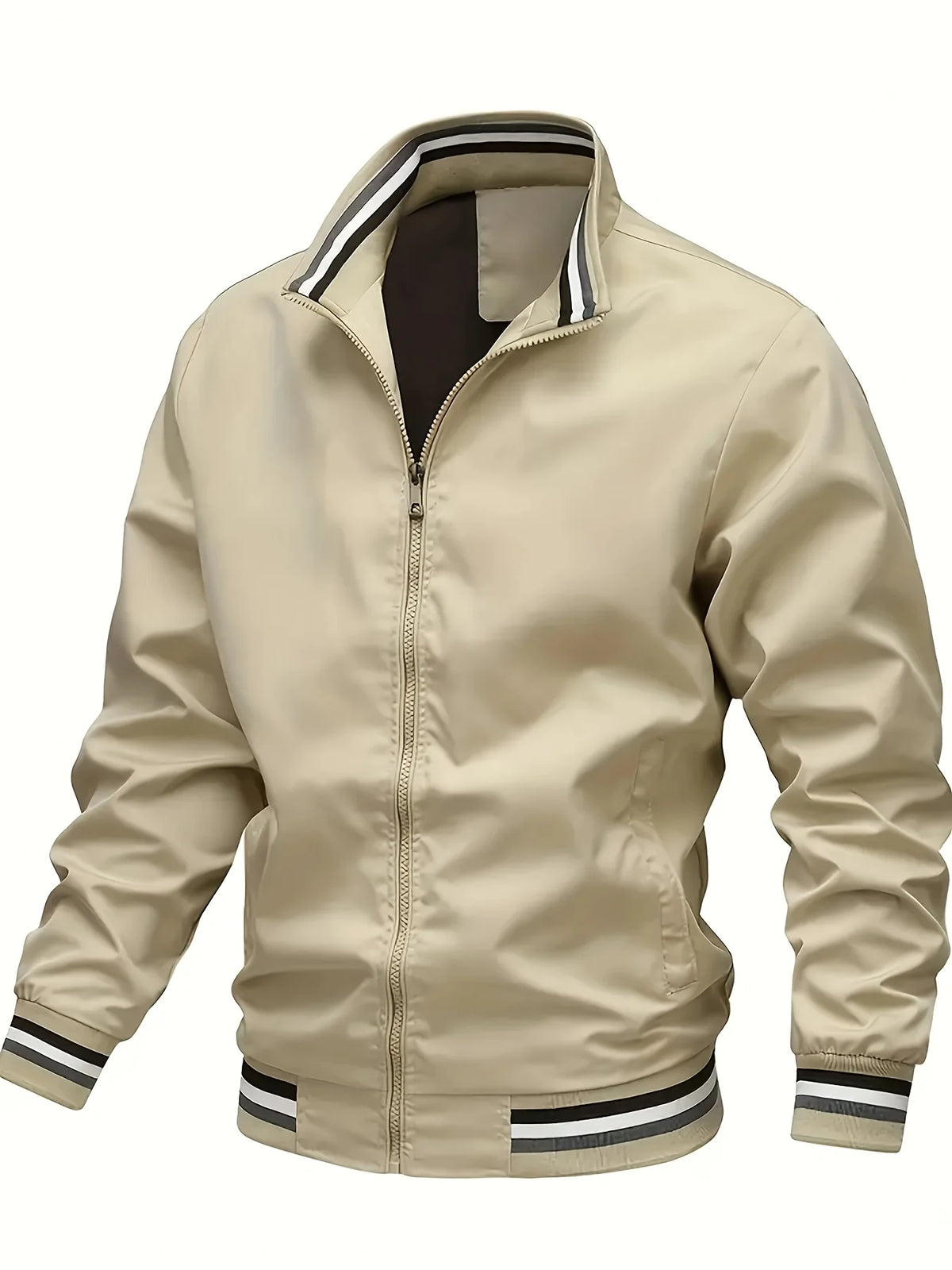 Men's Jackets Autumn and Winter Stand Collar Casual Zipper Jacket Outdoor Sports Coat Windbreaker Jacket Men Bomber Oversized
