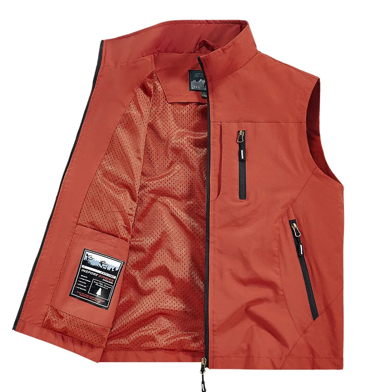 New autumn-winter fashion hooded jacket,men's outdoor stand-up collar functional multi-pocket waterproof and quick-drying jacket