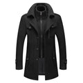 Zipper Coat Windbreak Woolen Overcoat Men Fashion Autumn Winter Wool Trench Coats Fashion Middle Long Jacket Male Double Collar