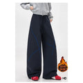 American High Street Thickened Fleece Lined Straight Leg Sporty Casual Pants Autumn Winter Unisex Wide Leg Pants