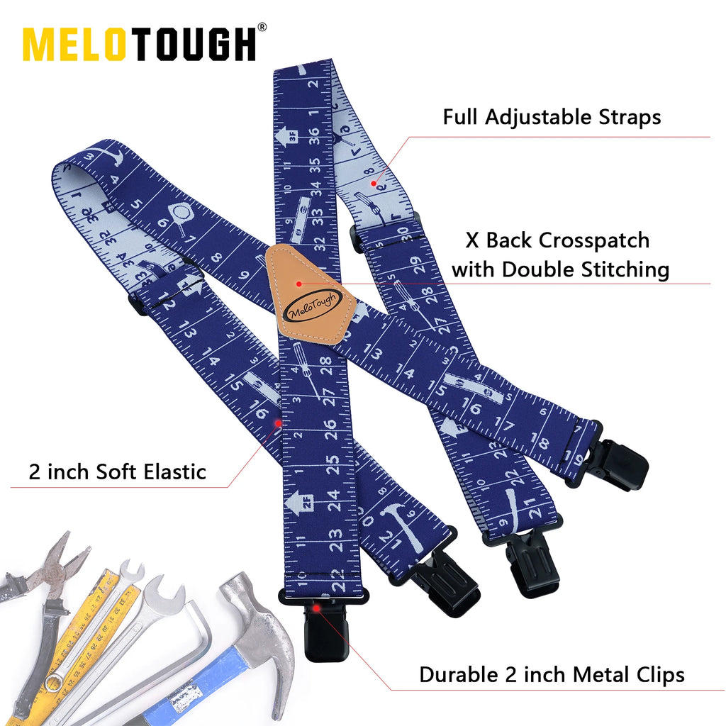 MELOTOUGH Men's Suspenders W/Clip Heavy Duty Suspenders for Men Big and Tall Work Suspenders for Jeans