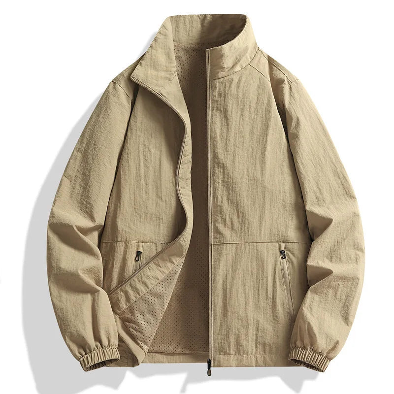 Loose Fit Men's Jacket Casual Thin Breathable Outerwear Spring Autumn New Style Large Size Comfortable Simple Design 8919