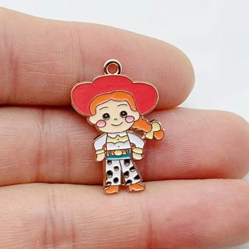 10PCS Cartoon Anime Animal Alloy Enamel Pendant Colorful Dangle DIY Necklace Bracelet Earrings Keychain Accessories