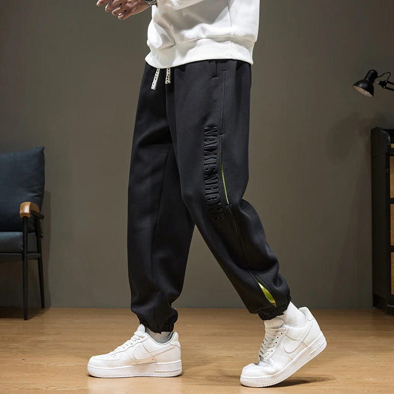 Large Size Men's Sweatpant Loose Fit Baggy Jogger Pants Male Spring Summer Elastic Sport Casual Fashion Trouser Big Large Plus