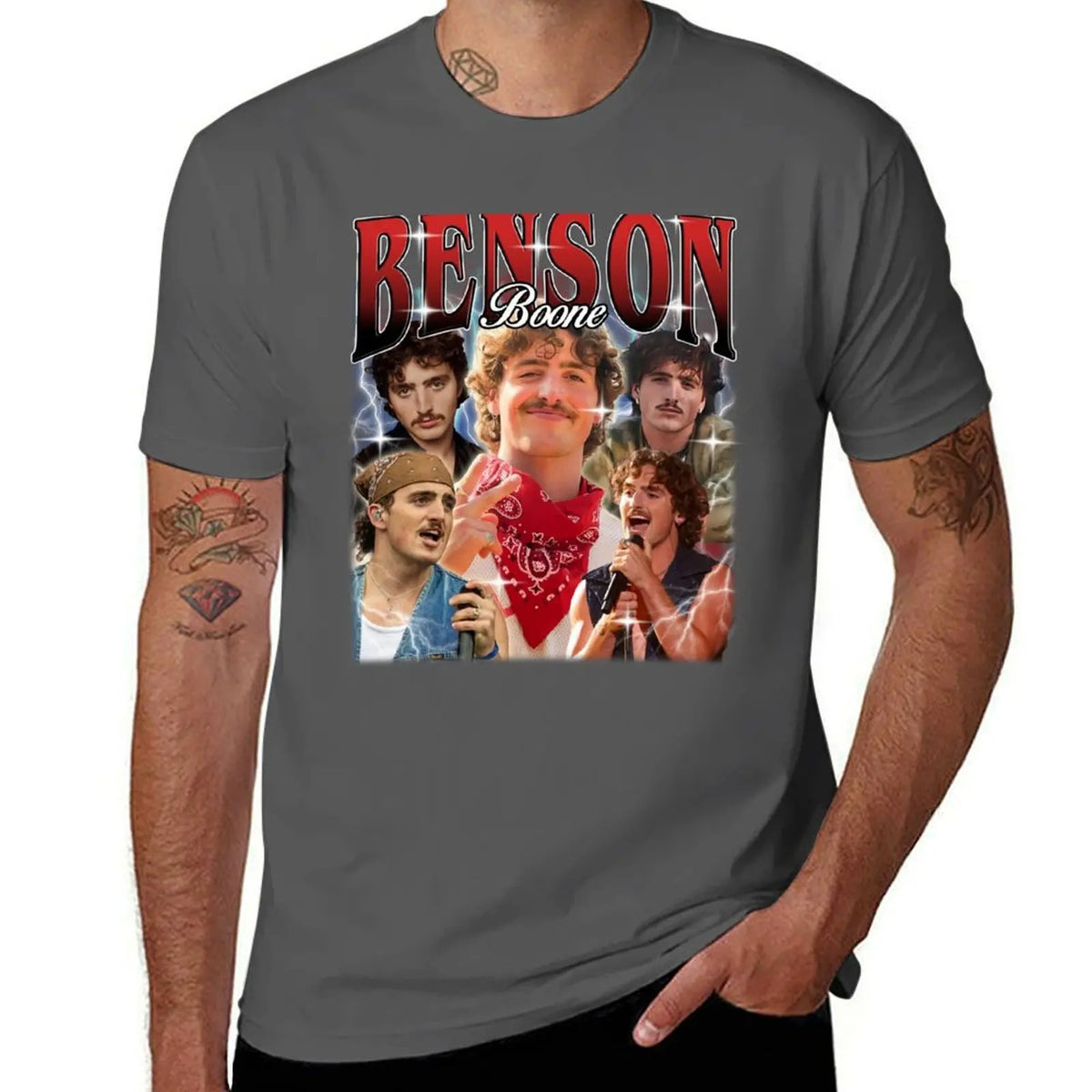 Benson James Boone Vintage Style T-Shirt Big and Tall Loose Fit T-Shirt