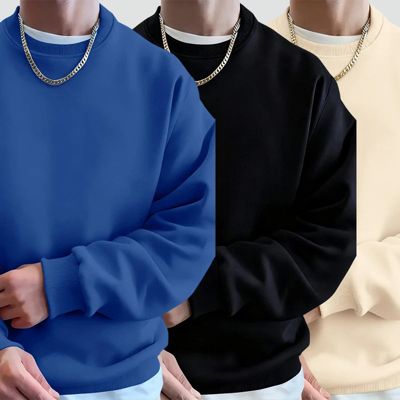 Man'S Fleece Autumn Tops Street Fashion Pullovers Comfortable Classic Sweatshirts Sports Casual Sportswears Daily Soft Clothing