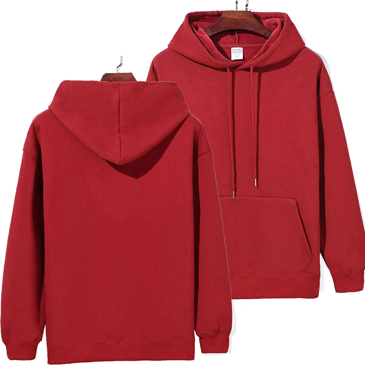 DIY Pattern Custom LOGO 16.9 oz 480 g/m² Heavy Cotton Plus Velvet Hooded Sweater Men's Thick Black Polar Fleece Pullover