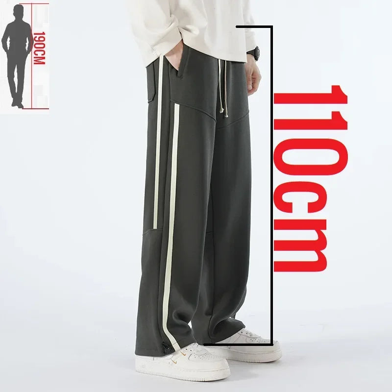 Big Tall Men Pants 200 Cm 190cm Extra Long Length Trousers Male Straight Leg Sweatpants Winter Autumn Fleece Warm Lengthen 120cm