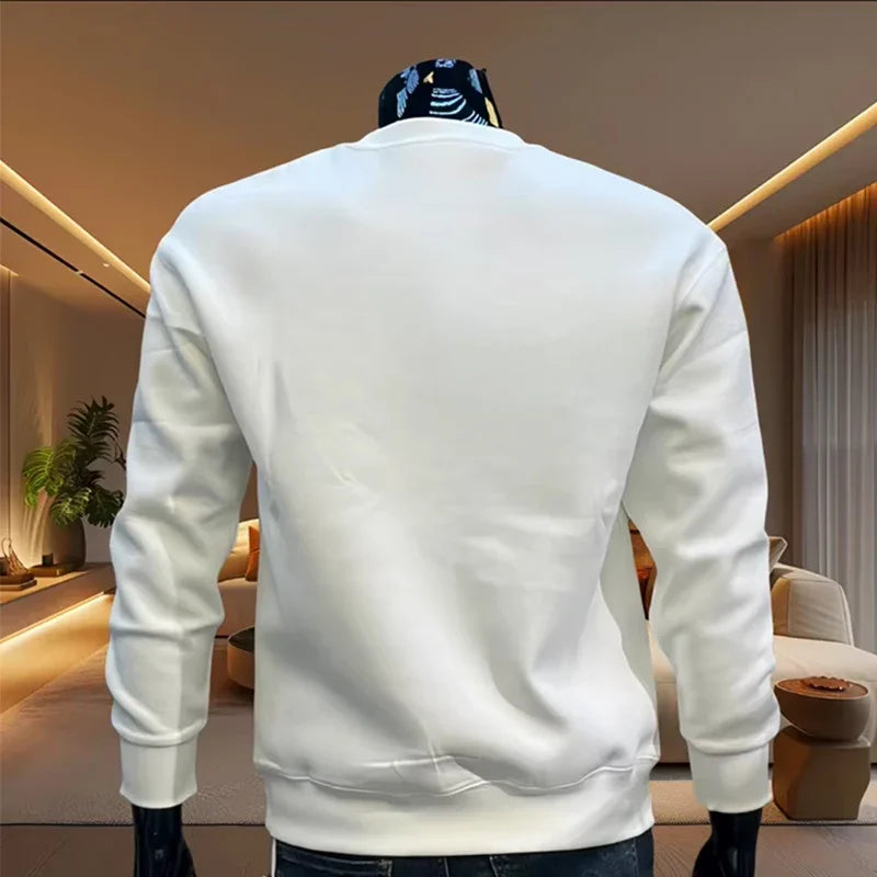 New men's round neck long sleeved sportswear, high-quality outdoor casual men's clothing, fashionable spring and autumn suit