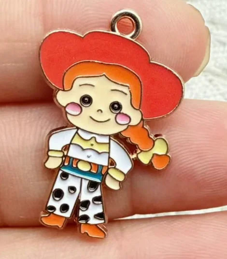 10pcs Cartoon Charm for Jewelry Making Enamel Necklace Keychain Phone Pendant Diy Accessories Alloy Metal Gold ﻿
