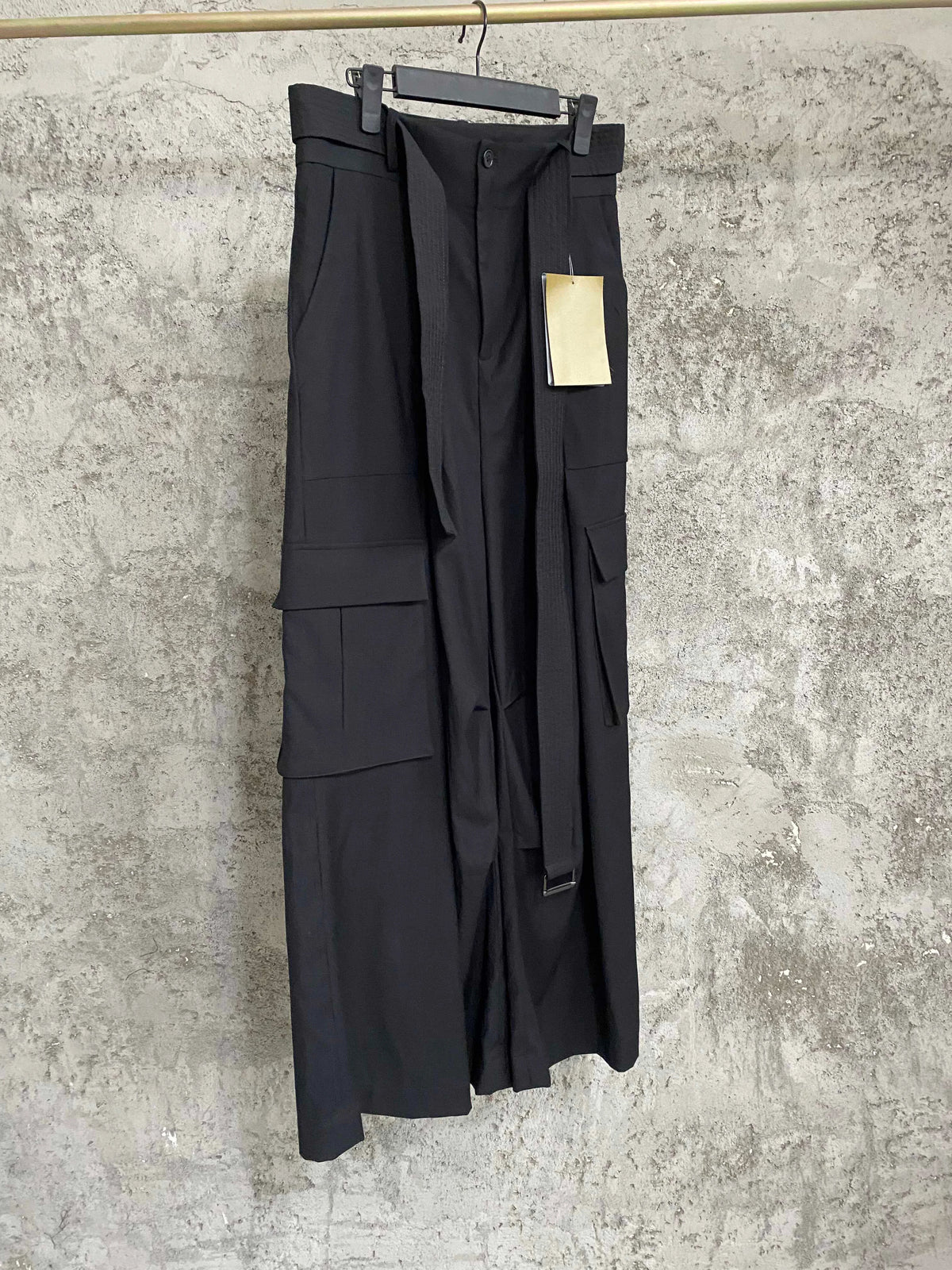 TOP-YAMAMOTO workwear floor-length pants with large pockets, Japanese niche design sense, wide-leg straight leg, casual long