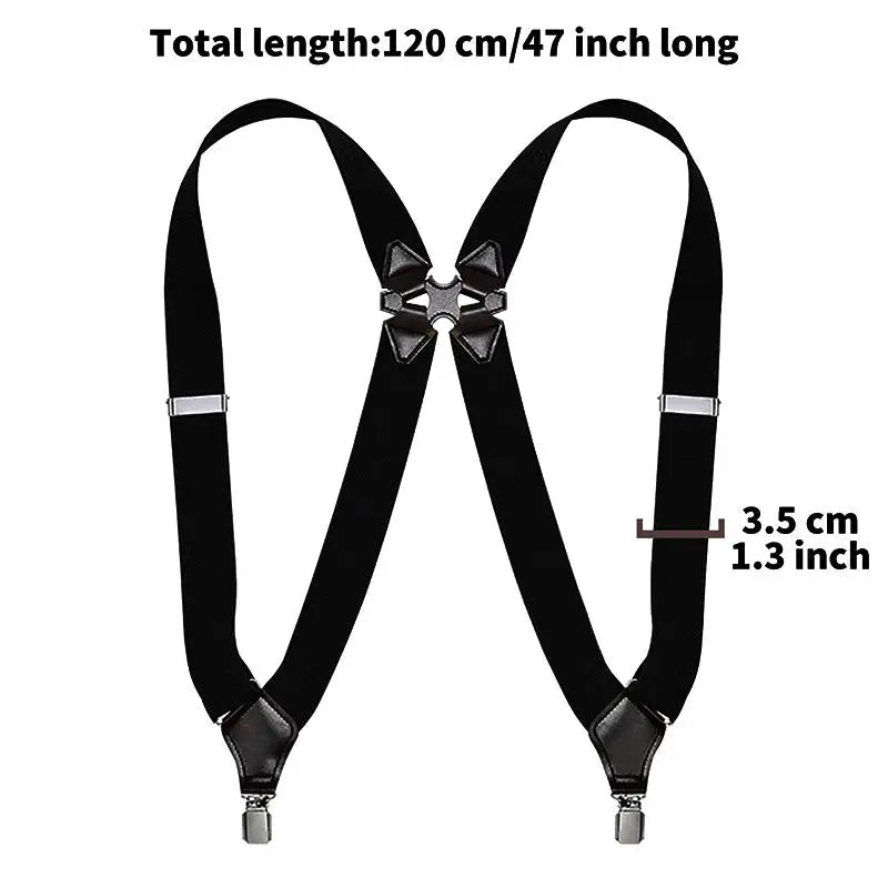 Suspenders for Men Work 2.5cm Wide 2 Clips Heavy Duty Big and Tall Trucker Suspenders Adjustable Elastic Trouser Braces