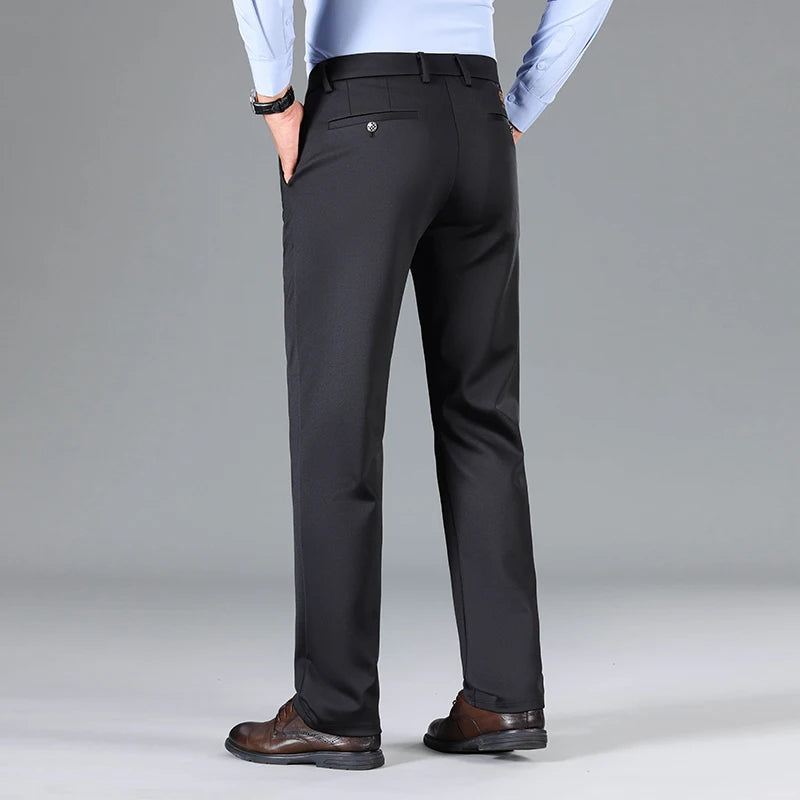 Brand Clothing Summer Thin Suit Pants Men Baggy Straight Business High Waist Work Long Formal Trousers Male Plus Size 40
