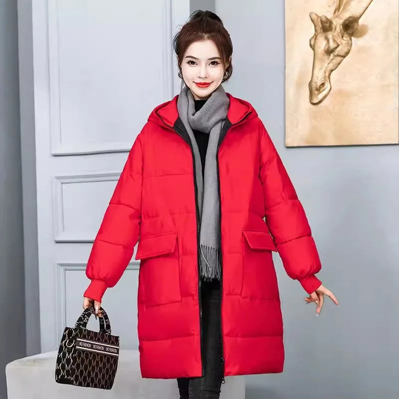 Super Large Size Winter Coat Women's Cotton-padded Jacket Oversize Loose Parkas Hooded Thicken Overcoat Plus Size XL-8XL
