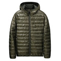 Men's Short Lightweight down Cotton Jacket Autumn Winter New Style Bread Style Coat Polyester Fiber Zipper Closure Hooded Sol...
